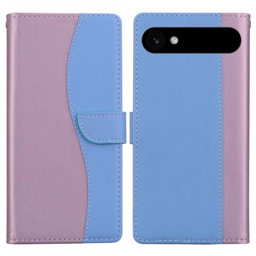 Funda de cuero bicolor con relieve Air para iPhone 17 (rosa y azul)
