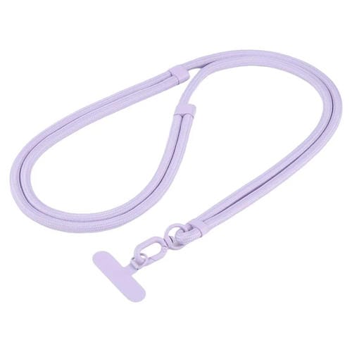 7mm Polyester Solid Color Two-way Adjustable Crossbody Mobile Phone Lanyard with Metal Gasket(Purple)