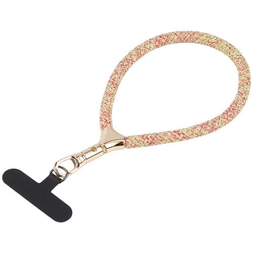 8mm Adjustable Gold Buckle Wrist Short Strap Anti-lost Mobile Phone Lanyard(Green Rose Colorful)