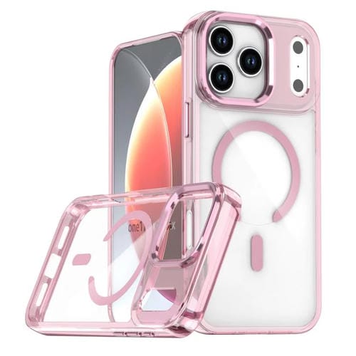 For iPhone 17 Pro Max MagSafe Magnetic Clear Phone Case(Pink)