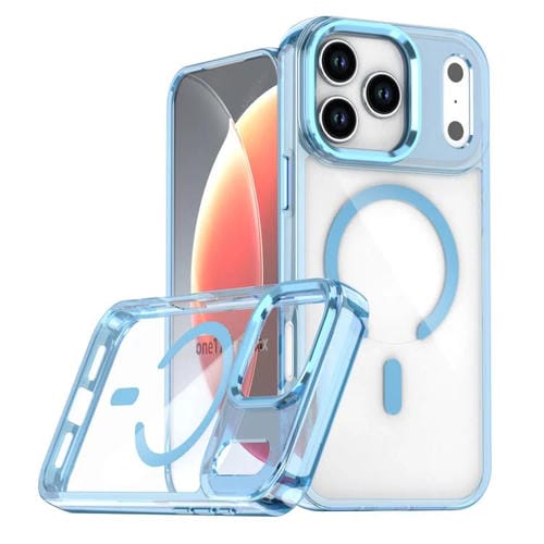 Funda magnética transparente MagSafe para iPhone 17 Pro Max (azul)