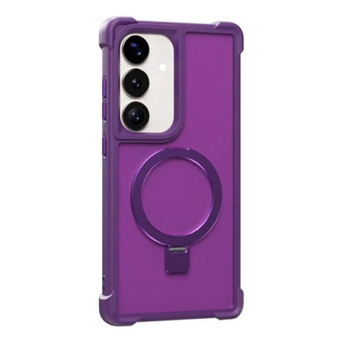 Funda MagSafe de cuatro esquinas a prueba de golpes para Samsung Galaxy S25/S24 5G (morada)