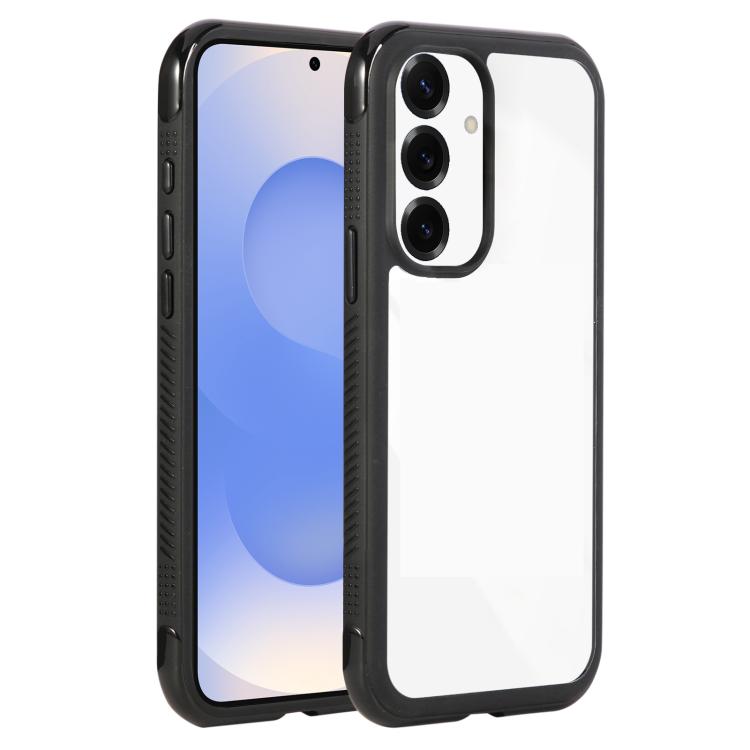 Funda de acrílico TPU transparente con borde liso para Samsung Galaxy S25/S24 5G (negro)