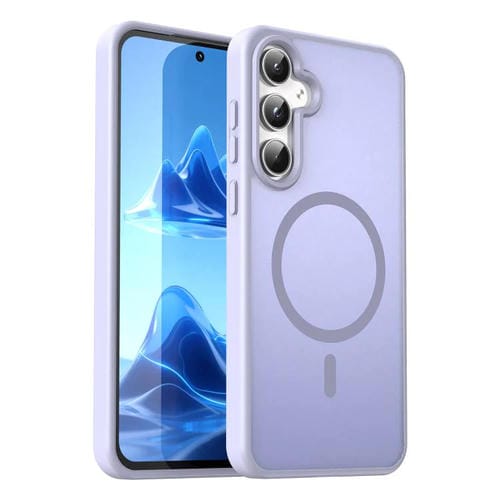Funda híbrida de TPU translúcida con acabado mate MagSafe para Samsung Galaxy A55 5G (lavanda)