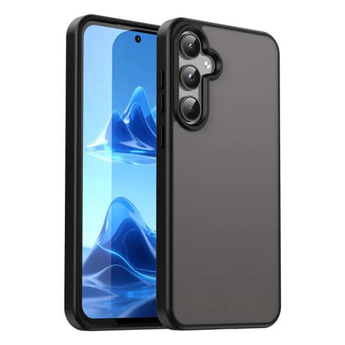 Funda híbrida de TPU translúcida para Samsung Galaxy A55 5G Fanying Series (negro translúcido)
