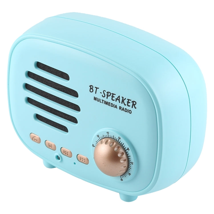 Mini Altavoz Bluetooth Q108 Retro Soporte Manos Libres Tarjeta TF Disco U FM (Azul)
