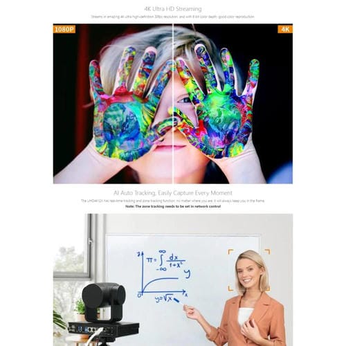 Cámara PTZ Feelworld UHD4K12X 4K con Zoom Óptico 12X, Enfoque Automático, SDI, HDMI, USB y Control Remoto IP (Enchufe Australiano)