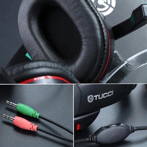 Auriculares gaming TUCCI X6 Super Bass Stereo con micrófono para PC