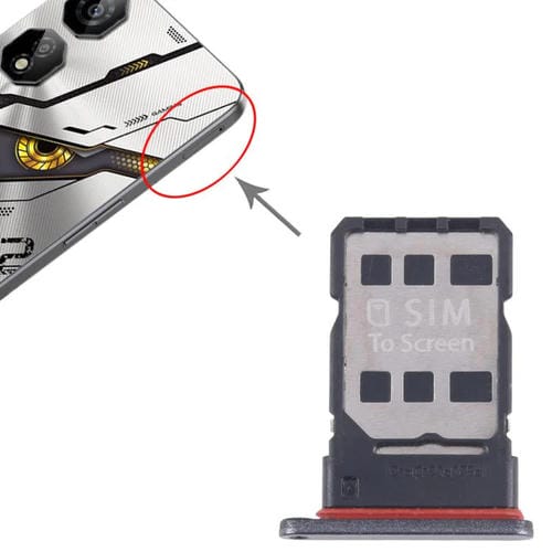 Vassoio scheda SIM per ZTE Nubia Neo 2 Z2352N (Nero)