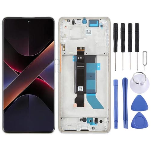 Ecrã Completo AMOLED Original para Xiaomi Poco X7 5G com Moldura (Prateado)