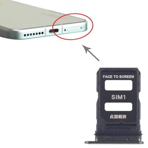 Tabuleiro Cartão SIM Xiaomi 15 (Preto) (10 Unidades)