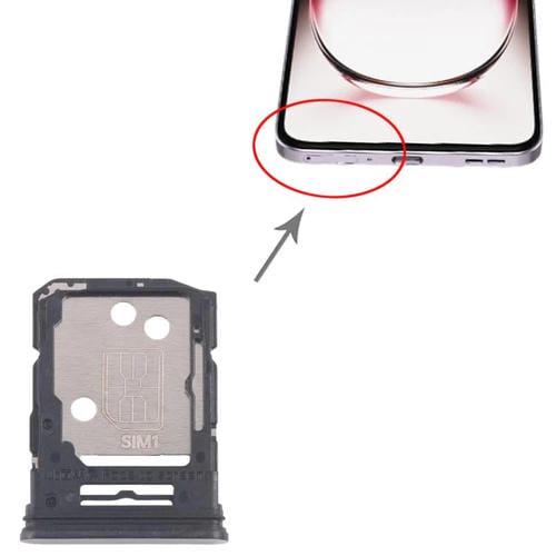 Bandeja para tarjeta SIM original (10 unidades) para OPPO Reno12 Pro CPH2629 + bandeja para tarjeta SIM/tarjeta Micro SD (negra)