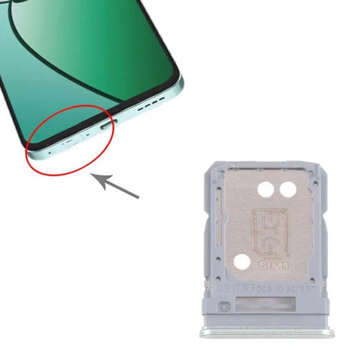Bandeja para tarjeta SIM original Realme 12+ 5G RMX3867 (10 unidades) + bandeja para tarjeta SIM/tarjeta Micro SD (verde claro)