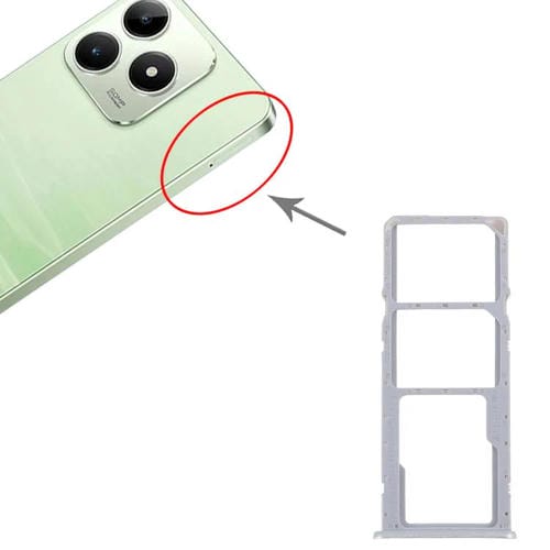 Bandeja para tarjeta SIM original Realme C63 4G (10 unidades) + bandeja para tarjeta SIM + bandeja para tarjeta Micro SD (verde)