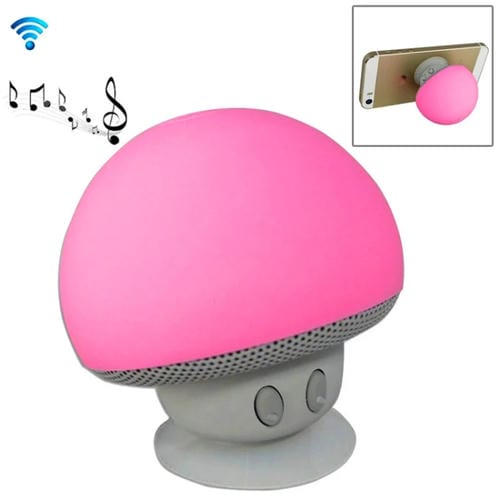 Altavoz Bluetooth Forma De Hongo Soporte De Succión (Rosa)