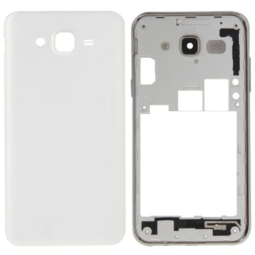 Cubierta de Carcasa Completa Samsung Galaxy J5 Bisel y Tapa Trasera (Blanco)