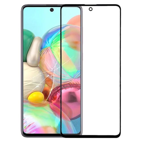 Lente de Cristal Pantalla Frontal Samsung Galaxy A71 (Negro) Exterior