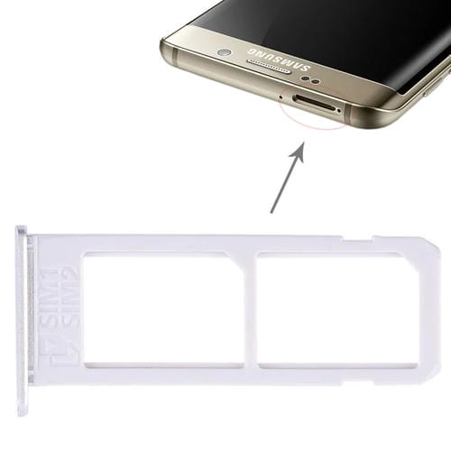 SIM Card Tray Samsung Galaxy S6 Edge Plus/S6 Edge+ (Silver) 2 Cards
