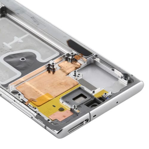 Cadre Moyen Biseauté Plaque Samsung Galaxy Note 10 (Argent)
