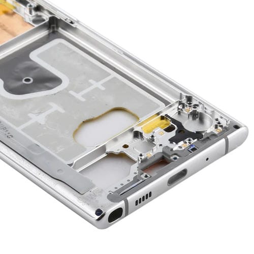 Cadre Moyen Biseauté Plaque Samsung Galaxy Note 10 (Argent)