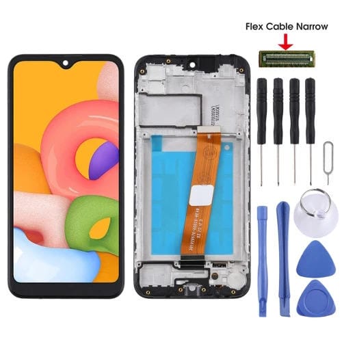 Écran LCD Samsung Galaxy A01 avec cadre (Noir)