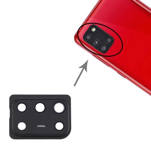 Tampa da Lente da Câmara Samsung Galaxy A31 (10 Peças) (Preto)