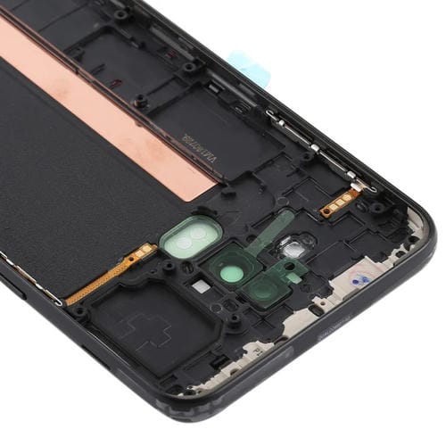 Tampa Traseira Compatível com Samsung Galaxy J8 com Teclas Laterais e Lente da Câmara (Preto)