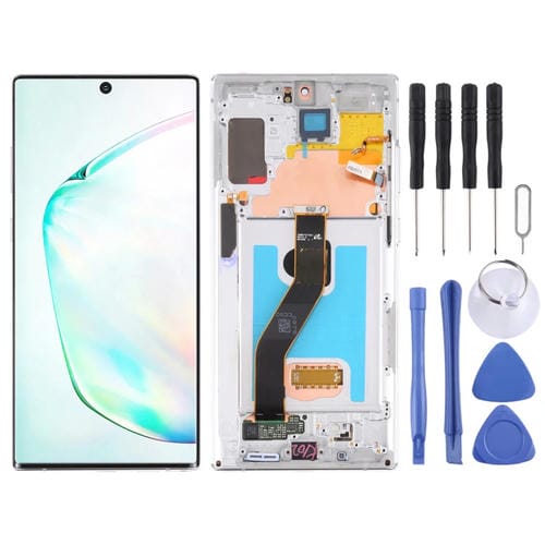Pantalla Completa Samsung Galaxy Note 10+ / Note 10+ 5G SM-N976 / N975 con Marco (Plata)