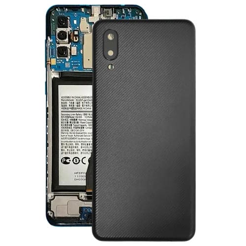 Tapa Trasera de Batería Samsung Galaxy A02 con cubierta de Lente (Negro)