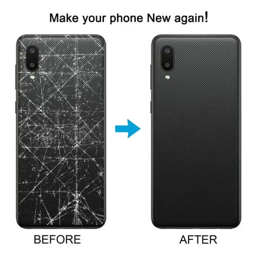 Tapa Trasera de Batería Samsung Galaxy A02 con cubierta de Lente (Negro)