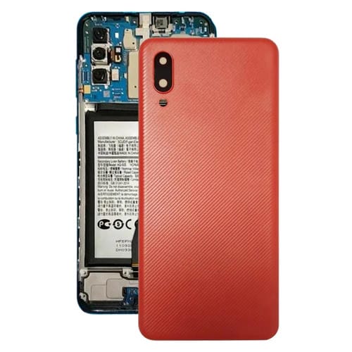 Tapa Trasera de Batería Samsung Galaxy A02 con Lente de Cámara (Rojo)
