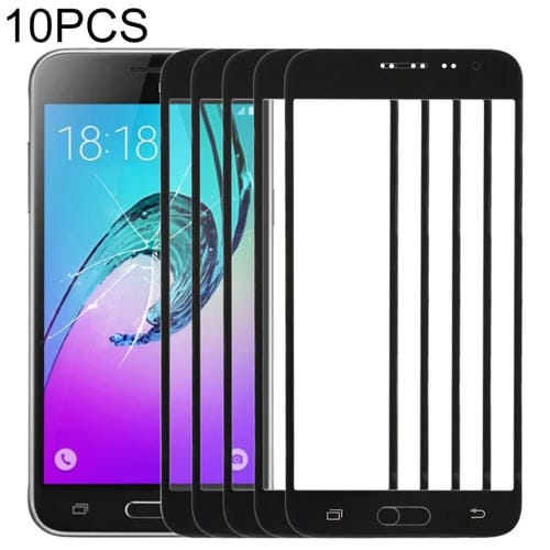 Glaslinse Samsung Galaxy J3 Frontbildschirm (10 Stück) (Schwarz)