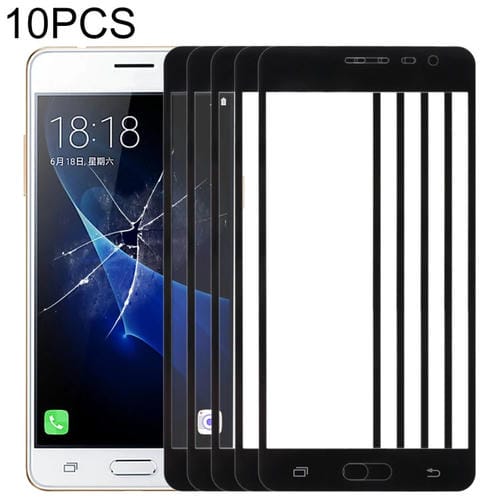 Glaslinse Frontbildschirm Samsung Galaxy J3 Pro/J3110 (10 Stück) (Schwarz)