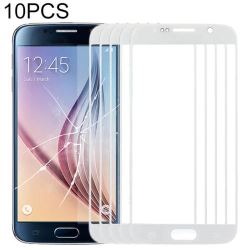 Pantalla Frontal Samsung Galaxy S6 / G920F Lente de Vidrio Exterior (Blanco) 10pcs