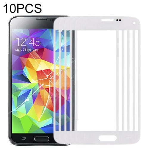 Pantalla Frontal Lente de Vidrio Samsung Galaxy S5 Mini (Blanco) 10pcs