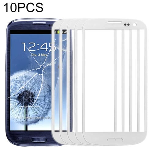 Schermo Frontale Lente in Vetro Samsung Galaxy S3/i9300 (Bianco) 10 pezzi