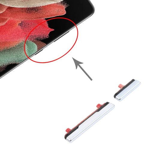 Botones de Encendido y Volumen Samsung Galaxy S21 Ultra 5G (Plata)