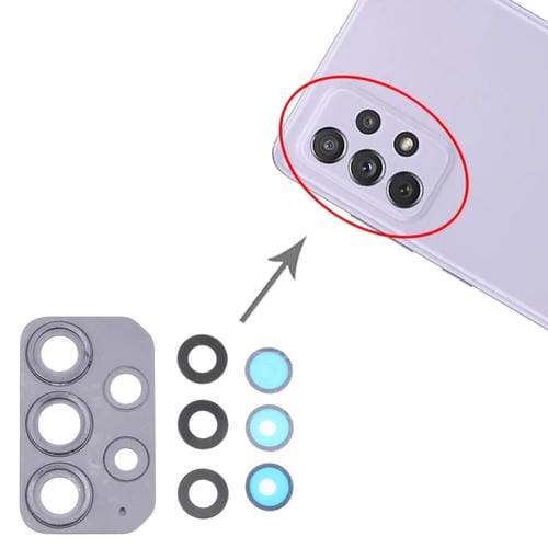 Tampa da Lente da Câmara Samsung Galaxy A72 SM-A725 (10 Peças) (Preto)