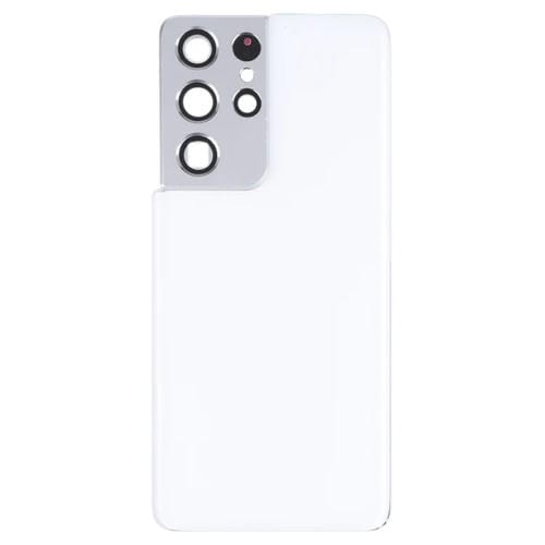 Back Cover Battery Samsung Galaxy S21 Ultra 5G with Cover Lens Camera (White)