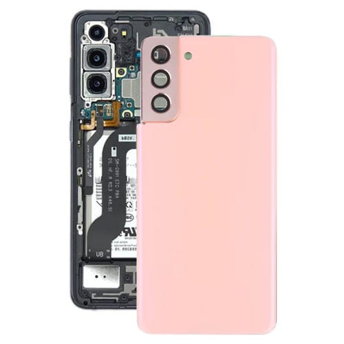 Dos de couverture Samsung Galaxy S21+ 5G avec couvercle de lentille d'appareil photo (rose)