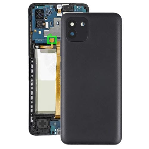 RĂŒckseite der Batterieabdeckung Samsung Galaxy A03 SM-A035F (Schwarz)