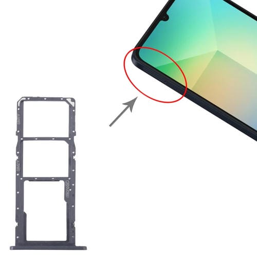 Tabuleiro Cartão SIM e Micro SD Samsung Galaxy A06 SM-A065F (Preto)