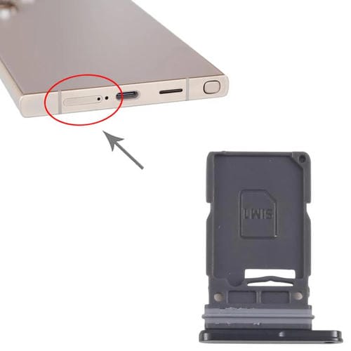 Plateau Carte SIM Samsung Galaxy S24 Ultra 5G (Noir)