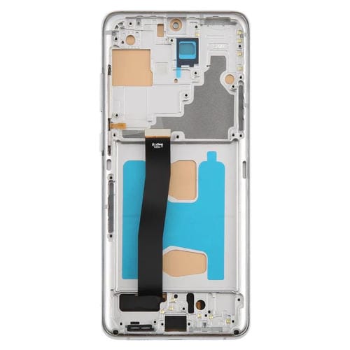 Pantalla LCD TFT de 6,78 pulgadas para Samsung Galaxy S20 Ultra SM-G988B, digitalizador completo con marco, sin identificación de huellas dactilares (plateado)