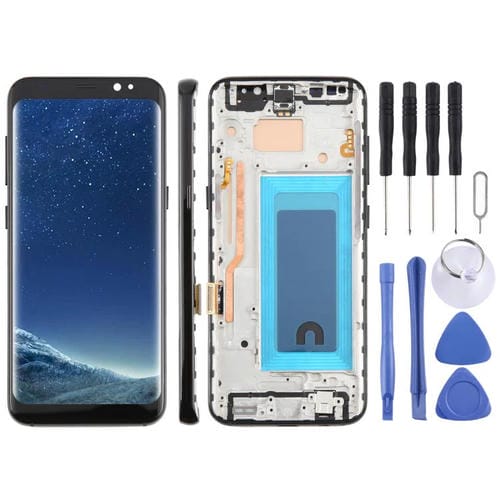 Pantalla LCD TFT de 5,7 pulgadas con digitalizador y marco para Samsung Galaxy S8 SM-G950F (negro)