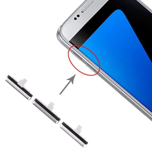 Jeu de touches latérales Samsung Galaxy S7 Boutons d'alimentation/Volume (Argent)