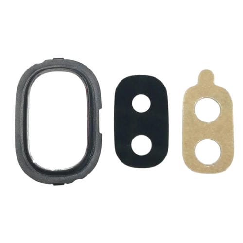 Bisel da Câmara Traseira Samsung Galaxy J4 J400F/DS J400G/DS com Lente e Adesivo (Preto)