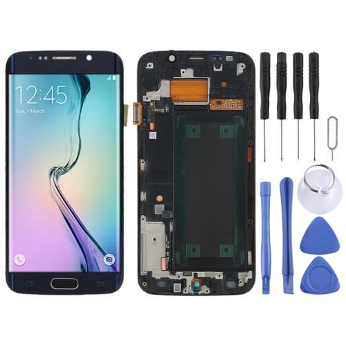 Pantalla Completa Original Super AMOLED Samsung Galaxy S6 Edge SM-G925F con Marco (Negro)