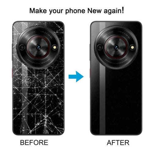 Back Glass Cover Battery ZTE Nubia Focus with Central Frame and Camera Lens Cover (Black)