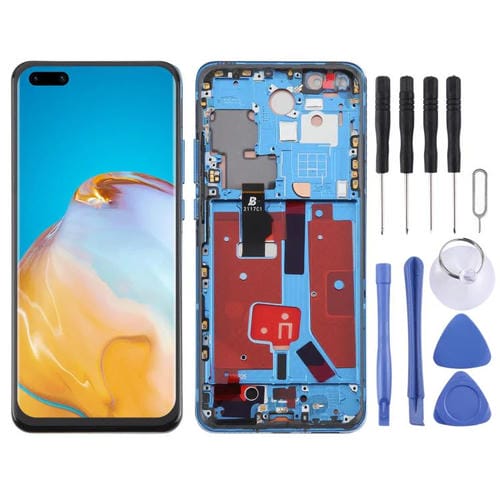 Ecrã Completo TFT Huawei P40 Pro com Moldura sem Identificação de Impressões Digitais (Azul)
